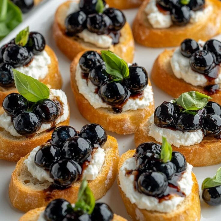 Balsamic Blueberry Goat Cheese Crostini Balsamic Blueberry Goat Cheese Crostini