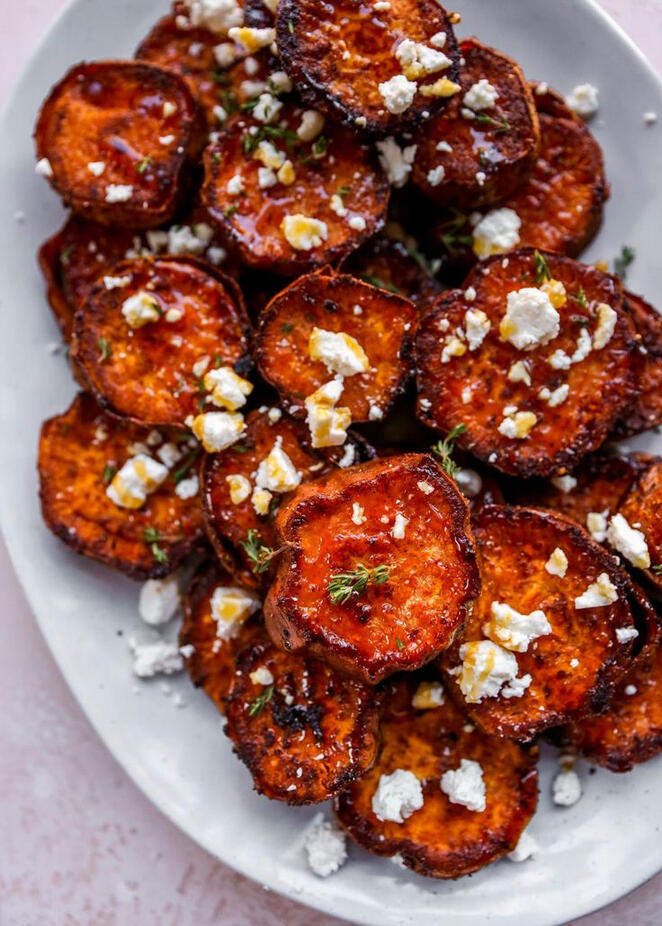 Honey Feta Sweet Potato Bites Honey Feta Sweet Potato Bites